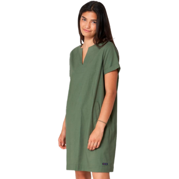 VESTIDO BATELA MUJER LISO verde