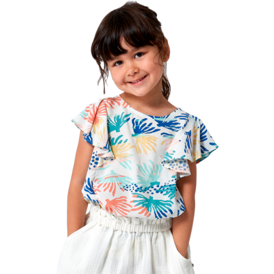 BLUSA BATELA NIÑA CON VOLANTES