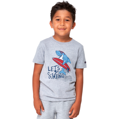 CAMISETA BATELA JUNIOR "LET´S SURFING" Gris