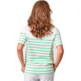 CAMISETA MUJER BATELA DE RAYAS CON BOTONES EN HOMBRO Blanco&verde;