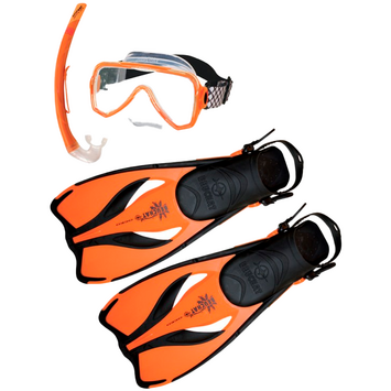 SET BEUCHAT ALETAS, GAFAS Y TUBO OCEO Naranja