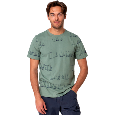 CAMISETA BATELA HOMBRE ESTAMPADA VELEROS verde