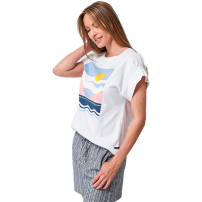 CAMISETA BATELA MUJER LISA "PUESTA SOL" Blanco