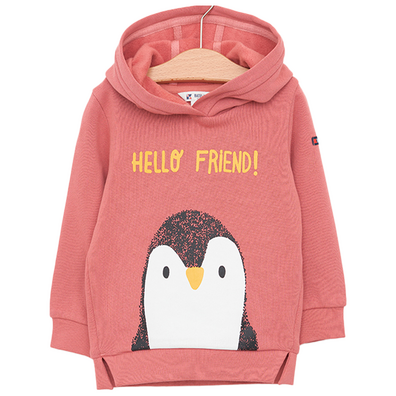 SUDADERA BATELA BEBE CAPUCHA PINGUINO LM