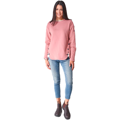 SUDADERA BATELA MUJER BOTONES LATERALES Rosa Palo