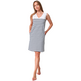 VESTIDO BATELA MUJER ALGODON ESCOTE PICO Marino&Blanco;